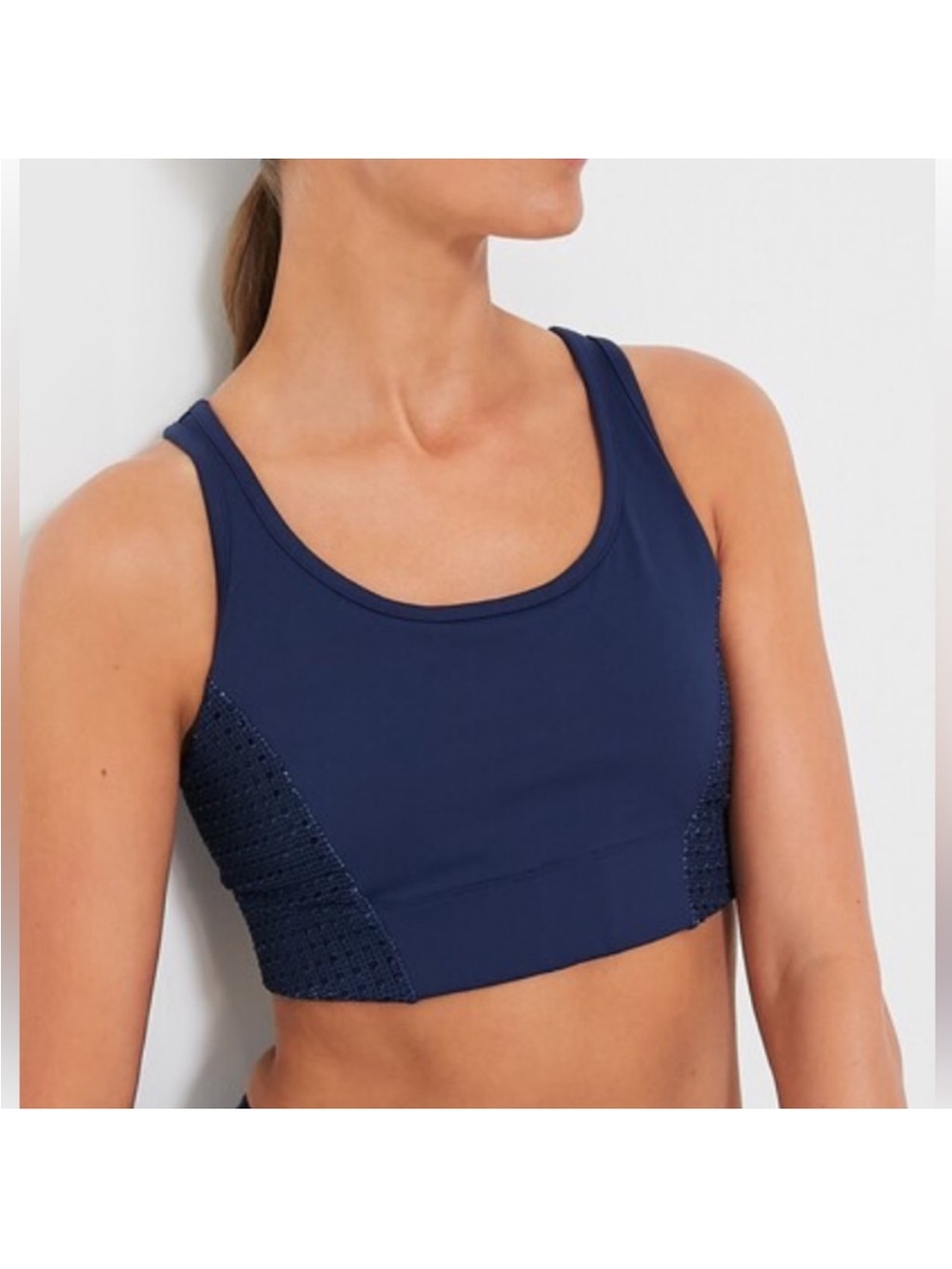 NWT Tuckernuck TNuck Sport Navy Cane Sports Bra XS Tennis Pickleball Activewear